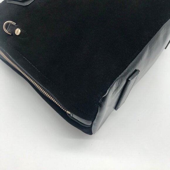 Halston Heritage Black Suede Convertible Satchel - Picture 9 of 12